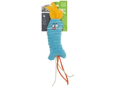 Jucarie din plus pentru pisici cu catnip, iarba pisicii, HERBY M-PETS, mrosu & albastru
