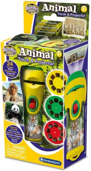 Jucarie educativa Brainstorm - Lanterna cu proiector, Animale salbatice