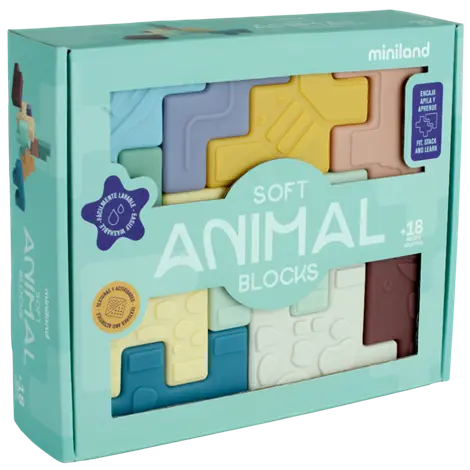 Jucarie educativa cuburi moi pentru toddleri, Animalute