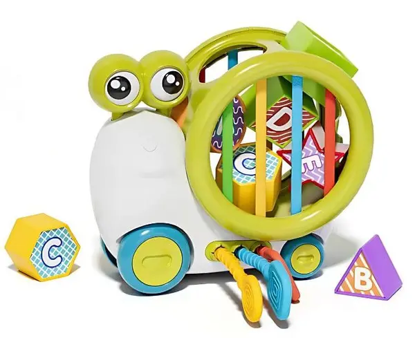 Jucărie educativă de împins Raya Toys – Melc, verde