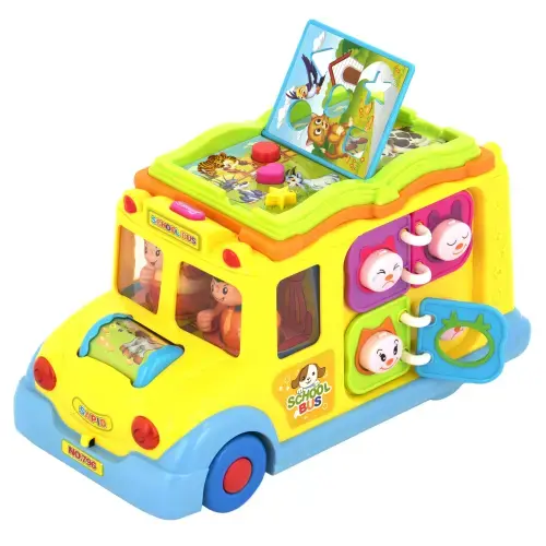 Jucarie educativa Hola - Autobuzul scolar, cu lumini si sunete