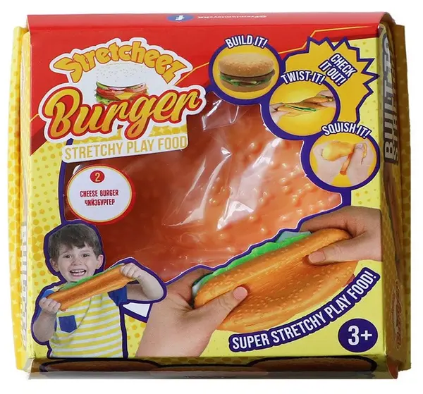 Jucarie elastica Stretcheez Burger, vegetarian