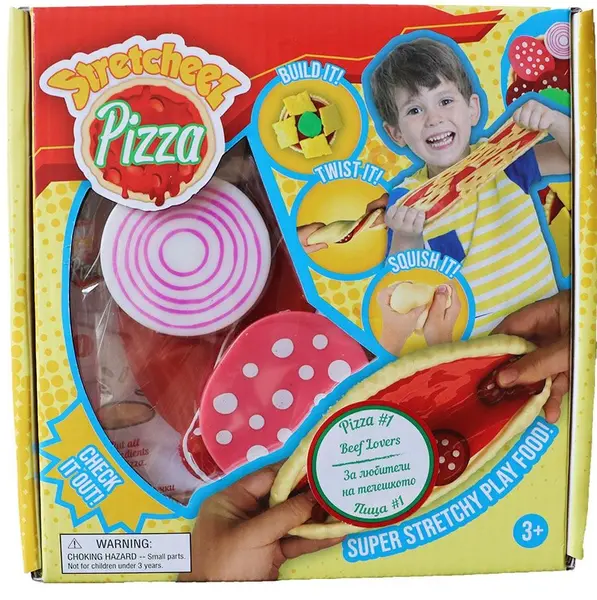 Jucarie elastica Stretcheez Pizza, vegetariana 2