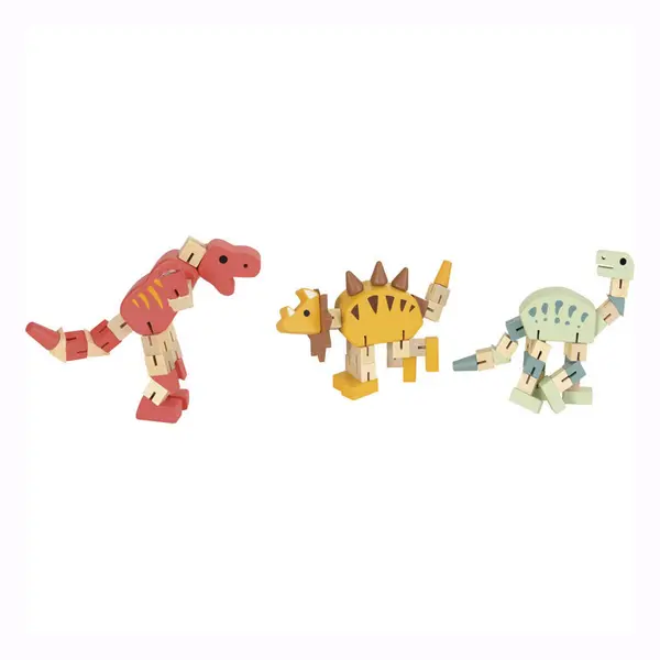 Jucarie flexibila din lemn Dinozaur pentru motricitate,3 modele