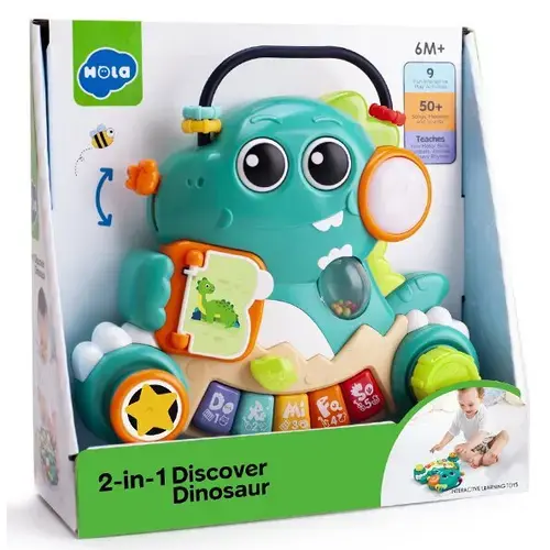 Jucarie Interactiva Hola 2 in 1 - Descopera Dinozaurul