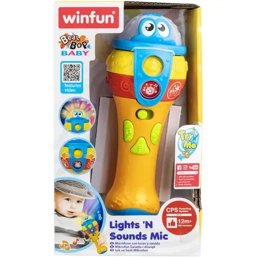 Jucarie interactiva Winfun - Microfon, cu lumini si sunete