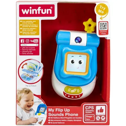 Jucarie interactiva Winfun - Telefon cu clapeta, cu lumini si sunete