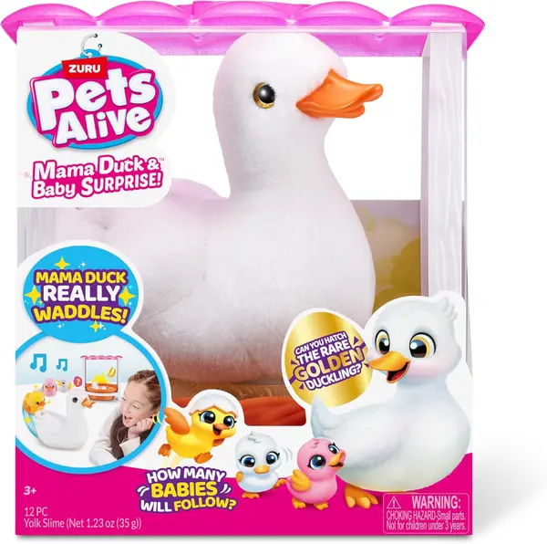 Jucărie interactivă Zuru Pets Alive - Rață-mamă cu rățușe mici