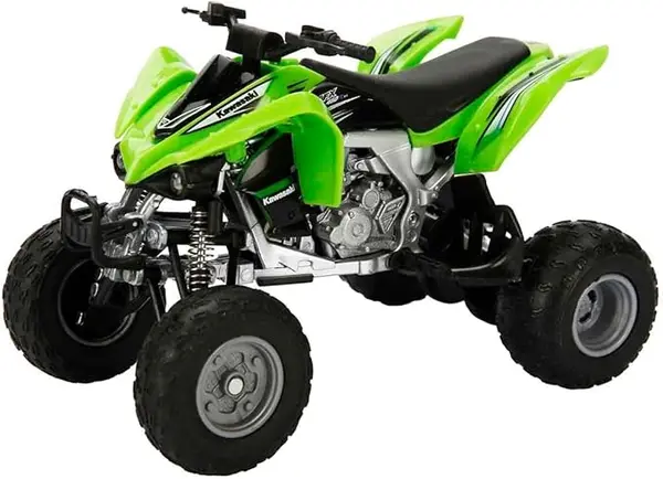 Jucărie metalică Newray - ATV Kawasaki KFX 450R, 1:12, verde