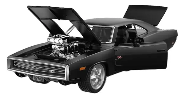 Jucărie metalică Rastar - 1970 Dodge Charger R/T, 1:36, negru