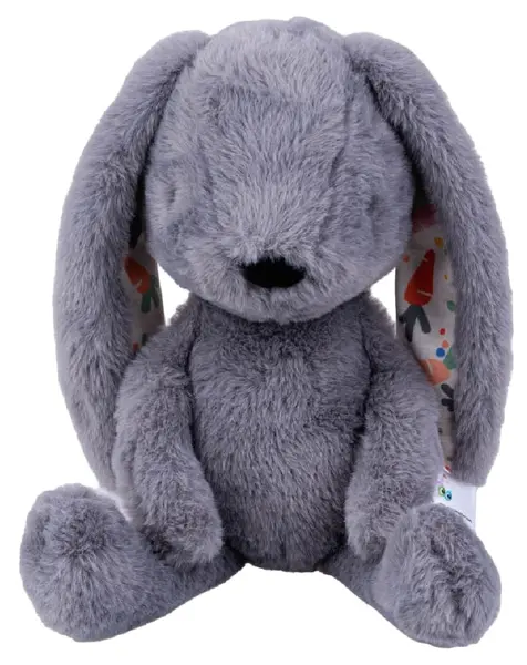 Jucărie moale de îmbrățișat Bali Bazoo - Rabbit, 32 cm, gri
