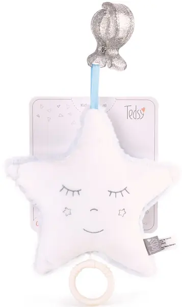 Jucărie muzicală de pluș Tedsy - Stea, 22 х 16 cm, albastră