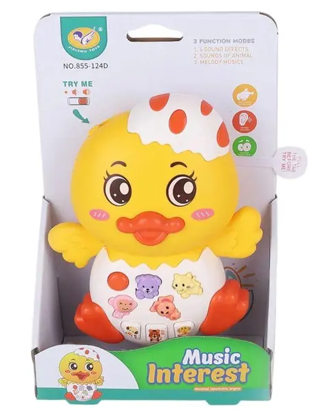 Jucărie muzicală pentru bebeluși Raya Toys – Rățușcă cu sunete și lumini