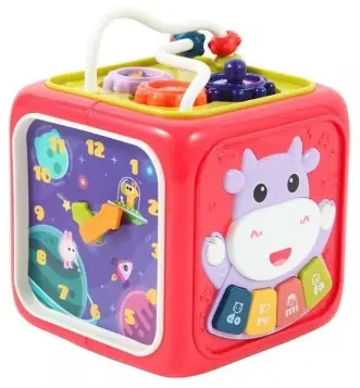 Jucărie pentru bebeluși 6 în 1 Raya Toys - Cub multifuncțional cu muzică și lumini, corai