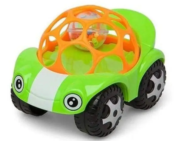 Jucărie pentru bebeluși Raya Toys – Mașinuță cu zornăitoare, verde