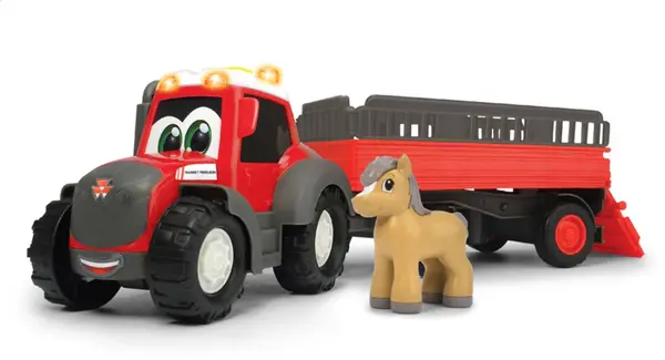 Jucărie pentru bebeluși Simba Toys ABC - Tractor cu remorcă pentru animale și ponei
