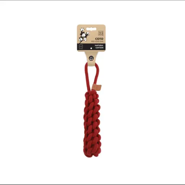 Jucarie pentru caini COTO ECO rope dog toys Red Loop Bar 34 cm