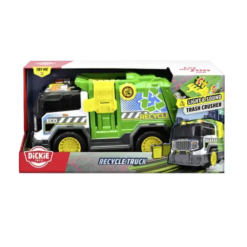 Jucarie pentru copii Dickie Toys - Camion de gunoi, cu sunete si lumini, 30 cm