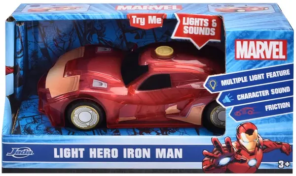 Jucărie pentru copii Jada Toys - Mașină Marvel Light Hero Iron Man, 1:32