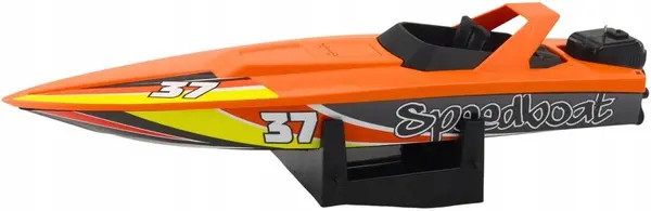 Jucărie pentru copii Lean Toys - Barcă cu motor cu mecanism de înfășurare, 32 cm