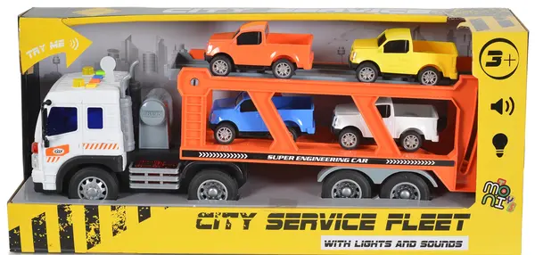 Jucărie pentru copii Moni Toys - Transportor auto cu sunet și lumină, 1:16