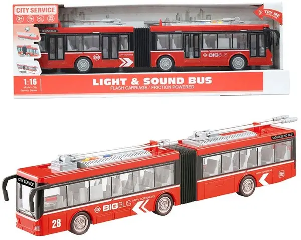 Jucarie pentru copii Ocie City Service - Troleibuz, 1:16, negru