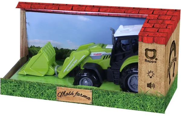 Jucărie pentru copii Rappa - Tractor "Ferma mea mică", cu sunete și lumini, 15 cm