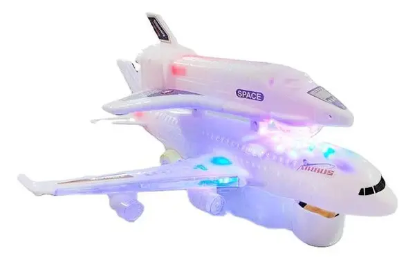 Jucărie pentru copii Raya Toys - Avion și navetă spațială, cu lumini și sunete
