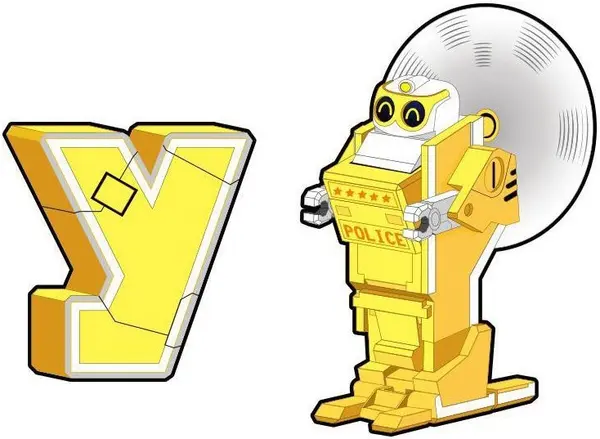 Jucărie pentru copii Raya Toys - Transformer Patrol Water Police, litera Y