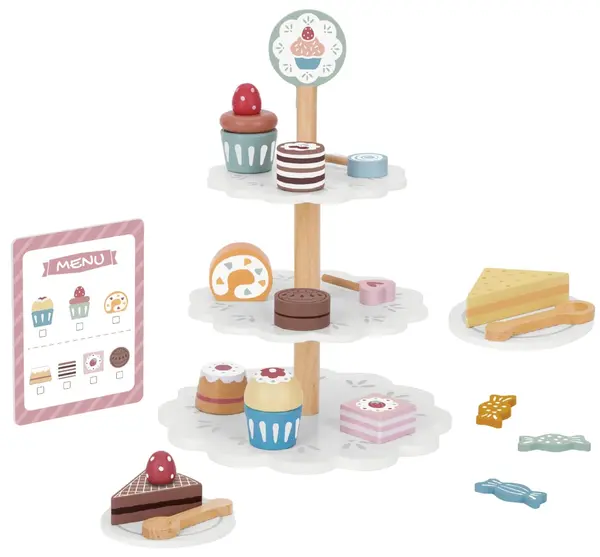 Jucărie pentru copii Tooky Toy - Suport din lemn pentru deserturi