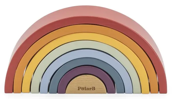 Jucărie pentru copii Viga Toys PolarB - Curcubeu Montessori, 8 piese