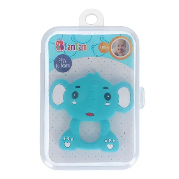 Jucarie pentru dentitie, BamBam, Elefant, Albastru