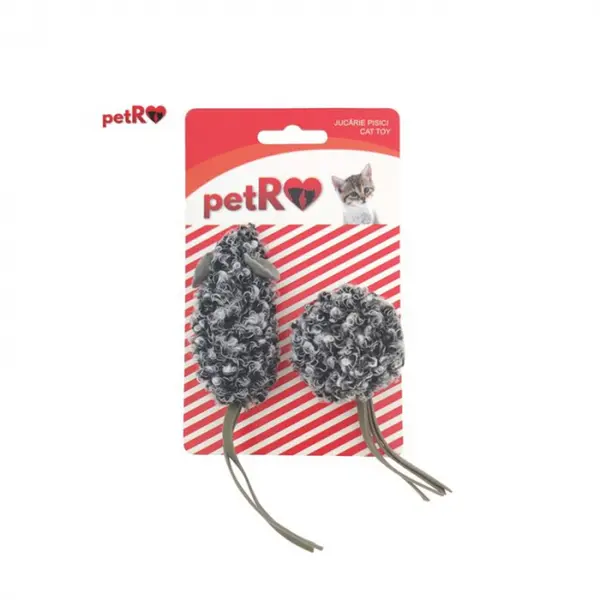 Jucarie pentru pisici Soarece Minge Petro 2 buc set