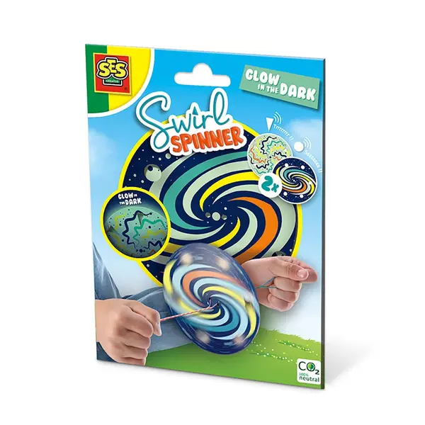 Jucarie Spinner vartej Glow-in-the-Dark, set cu 2 spinnere si fire neon pentru trucuri