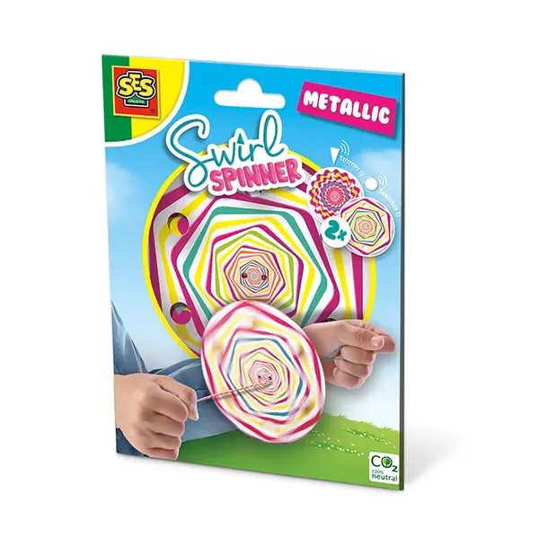 Jucarie Spinner vartej Metallic, set cu 2 spinnere si fire neon pentru trucuri