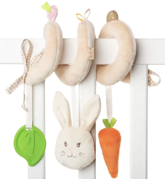 Jucarie spirală pentru bebeluși Tedsy - Iepuraș, 10 х 24 cm