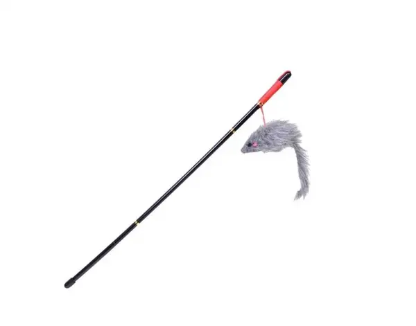 Jucarie stick cu soarece de plus pentru pisici, 47 cm