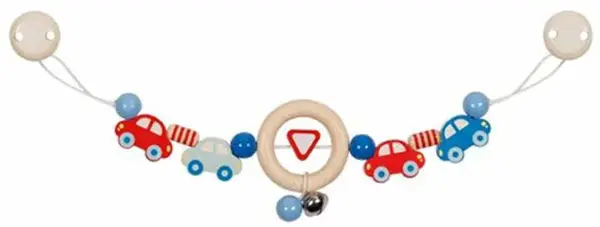 Jucărie suspendată pentru cărucior cu clipuri Goki - Mașini cu semne de circulație