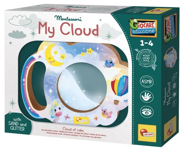 Jucărie tactilă din lemn Lisciani Giochi - Norul meu, după Montessori