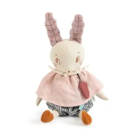 Jucarie textila muzicala, iepuras, 36 cm, moulin roty