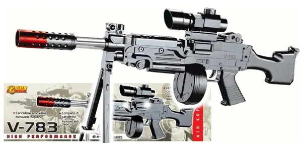 Jucărie Villa Giocattoli - Mitralieră Airsoft V-783, 6 mm