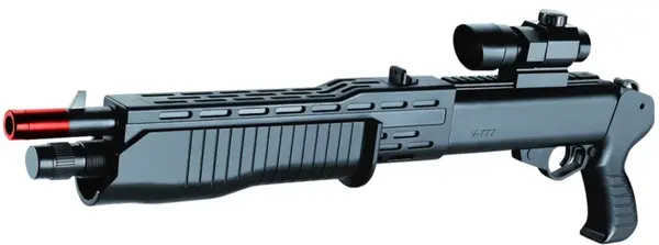 Jucărie Villa Giocattoli - Pușcă cu pompă Airsoft cu lunetă V-777, 6 mm