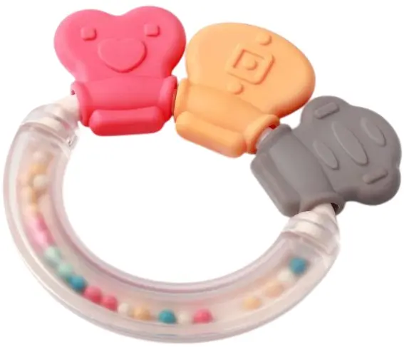 Jucărie zornăitoare pentru bebeluși cu inel de dentiție Babyono - 1595, multicolor