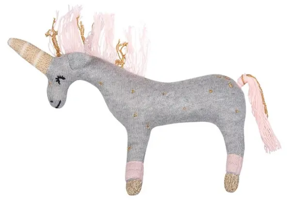 Jucarie zornaitoare - Unicorn din tricot bumbac | Dandelion