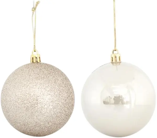 Jucării de Crăciun Eurolamp - Globuri, 6 bucăți, 8 cm, bej
