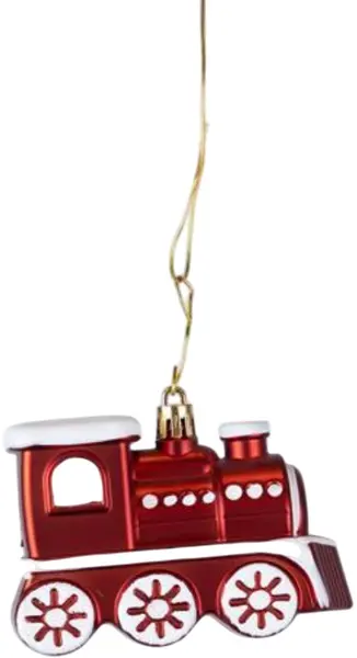 Jucării de Crăciun Eurolamp - Trenulețe, 9,5 cm, 2 bucăți, roșu-alb