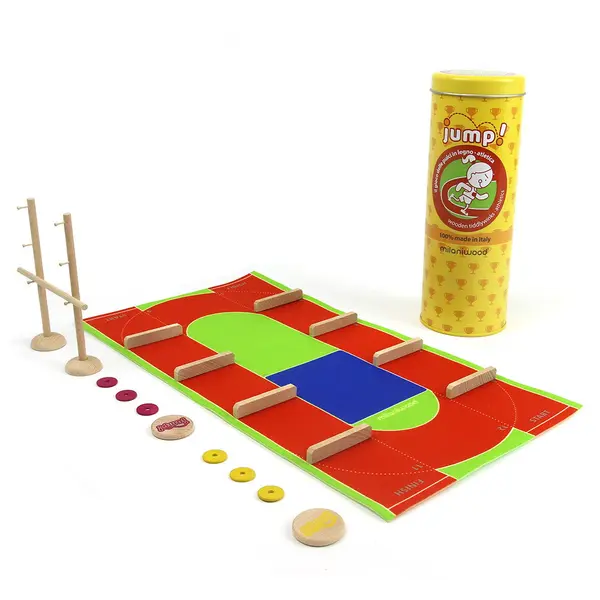 JUMP! Atletism, joc cu nasturi din lemn, Milaniwood multicolor