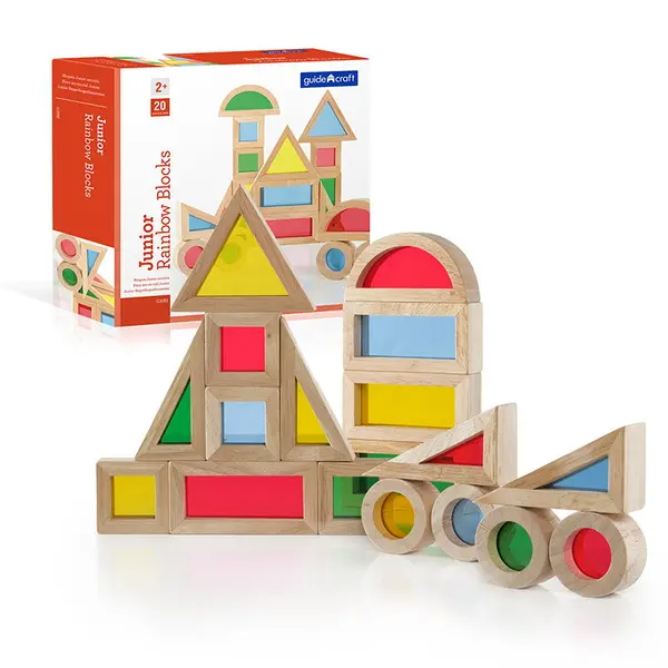 Junior Rainbow Blocks set 20 piese, Guidecraft multicolor