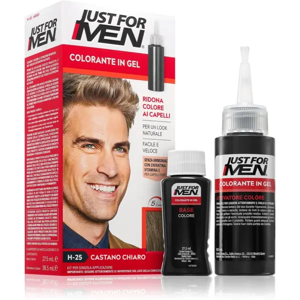 Just for Men Color Kit vopsea de par tonifianta pentru barbati culoare H-25 Light Brown 1 buc