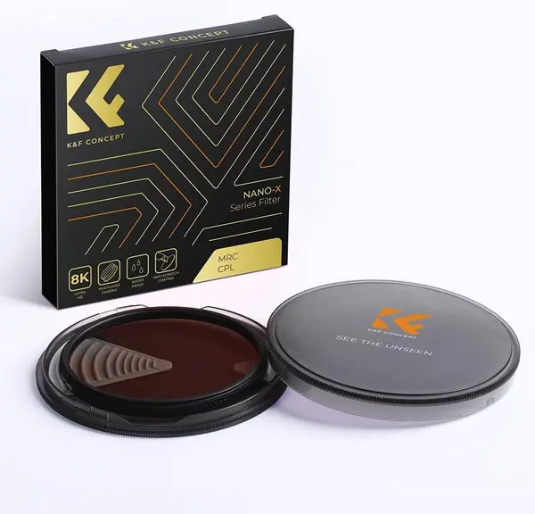K&F 127mm XC15 Nano-X B270 Filtru CPL, Rama Ultra-Subtire 5.3mm, 28 Straturi Multi-Coating, Aliaj Aluminiu-Magneziu